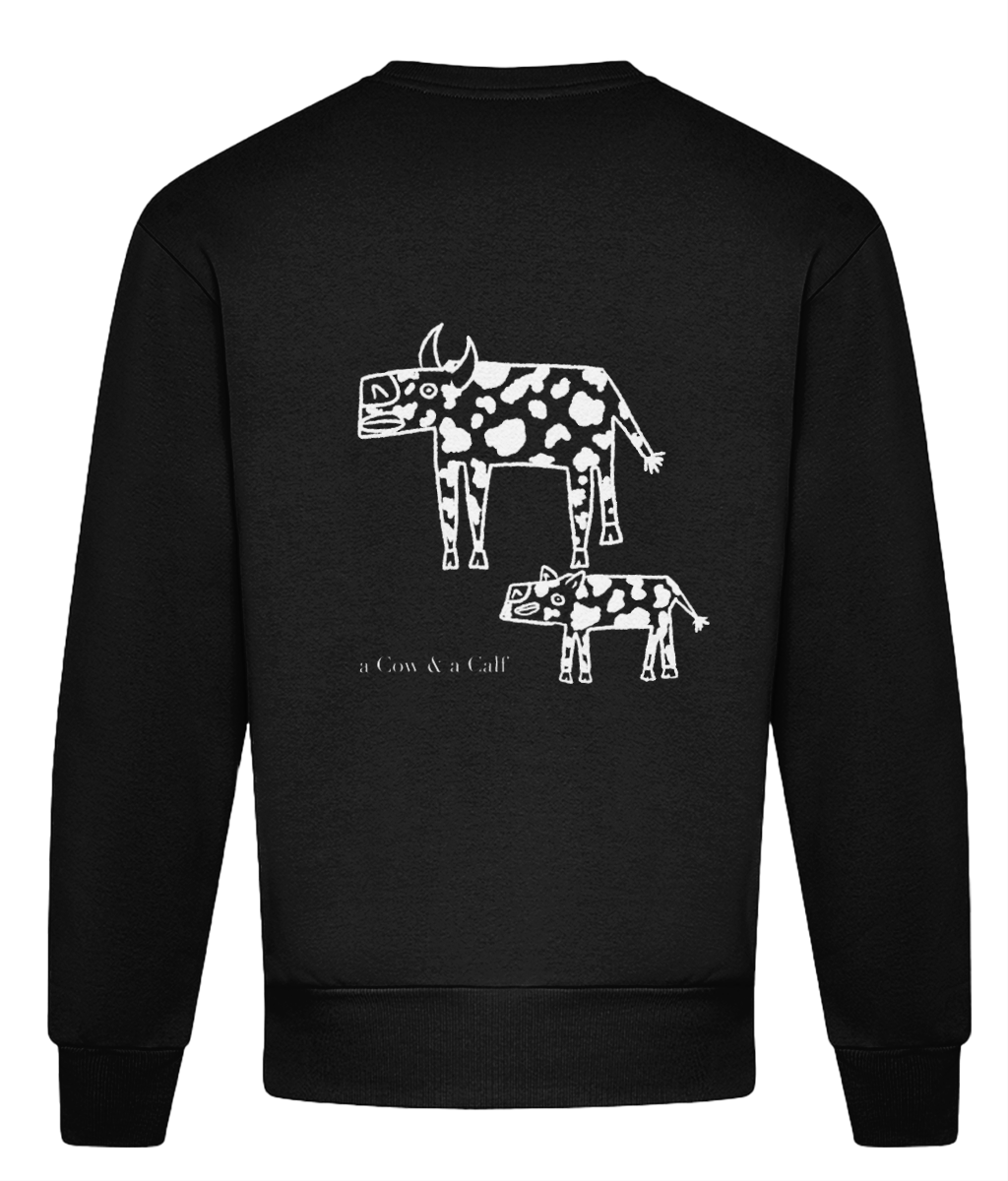 Cow Sweatshirt - Black