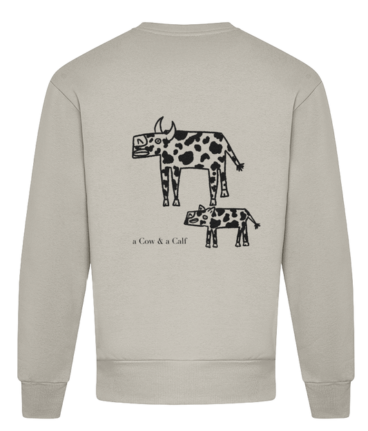 Cow Sweatshirt - Stone